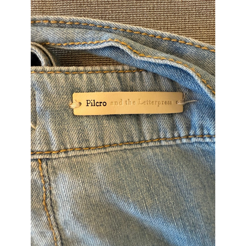 Anthropologie Pilcro high-rise, wide-leg, tie-waist jeans light blue SZ 28 - Picture 3 of 9